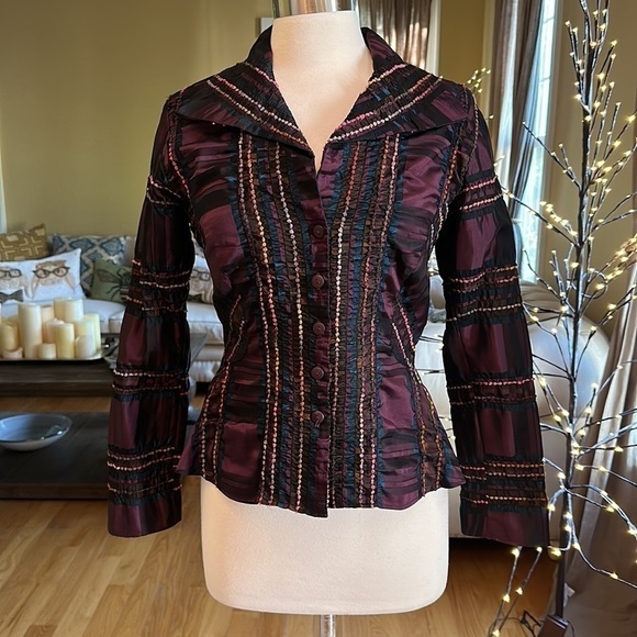 Flatiron Workshop Tartan Shirt Bordeaux 1 - Picture 7 of 9